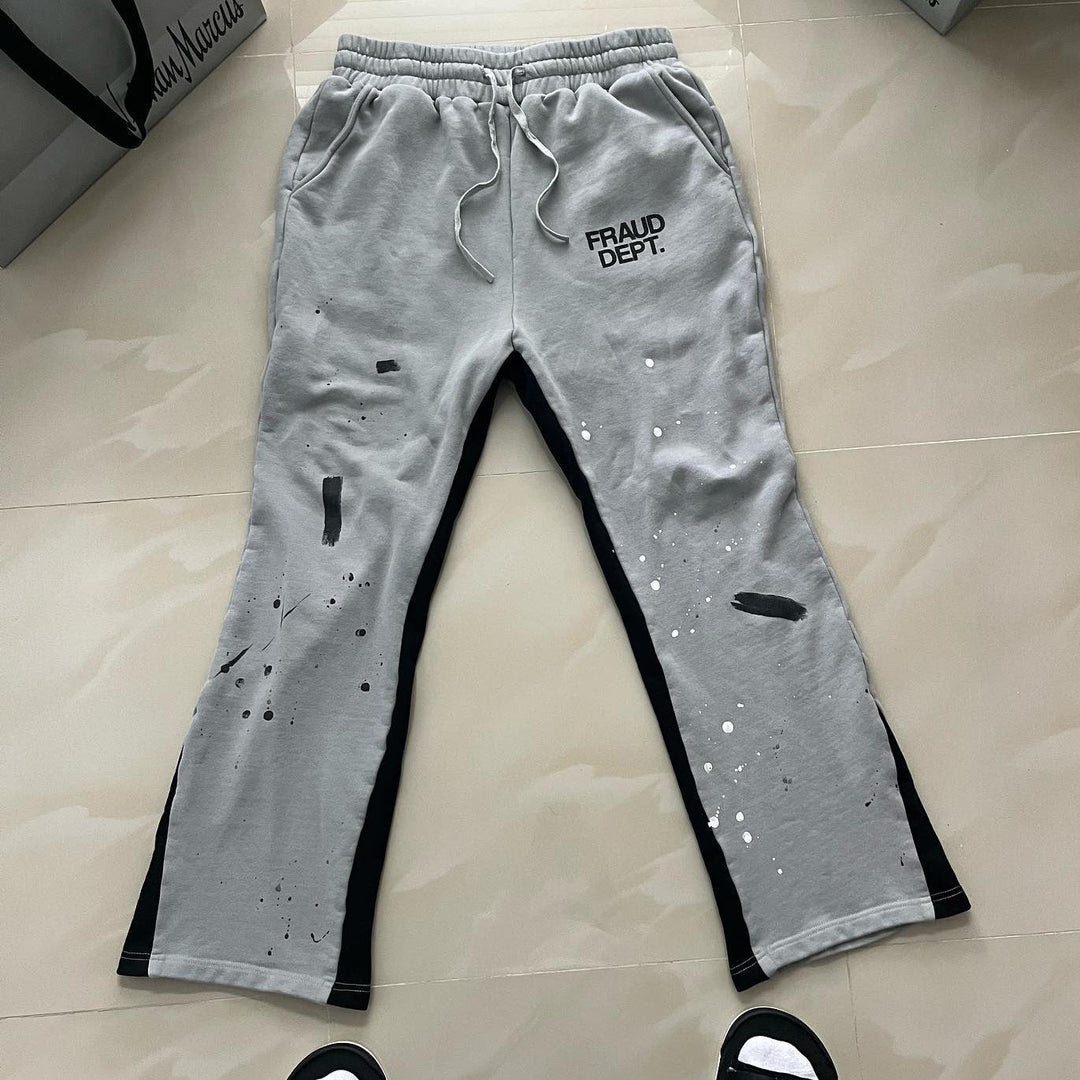 Contrast ink print trousers