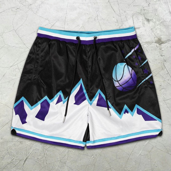Sports Snow Mountain Graphic Print Elastic Shorts