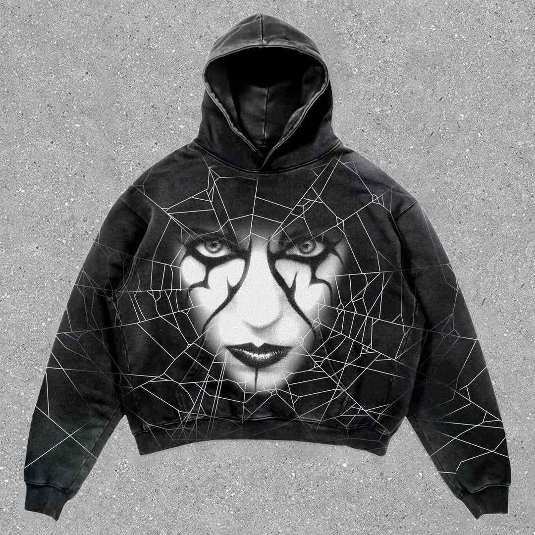Trendy Vintage Print Long Sleeve Hoodie