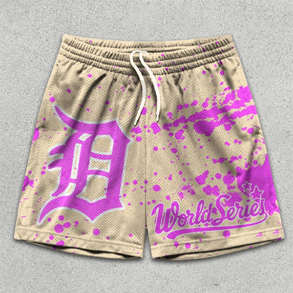 splatter graphic print Sports shorts
