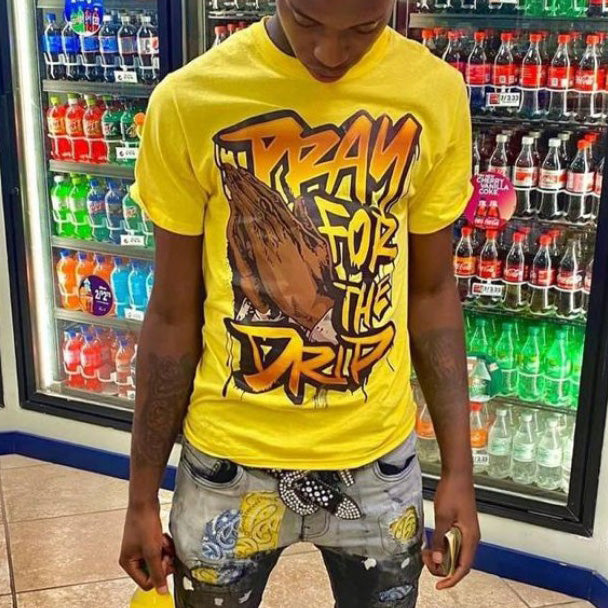 Casual Pray For The Drip Print Short Sleeve T-Shirt