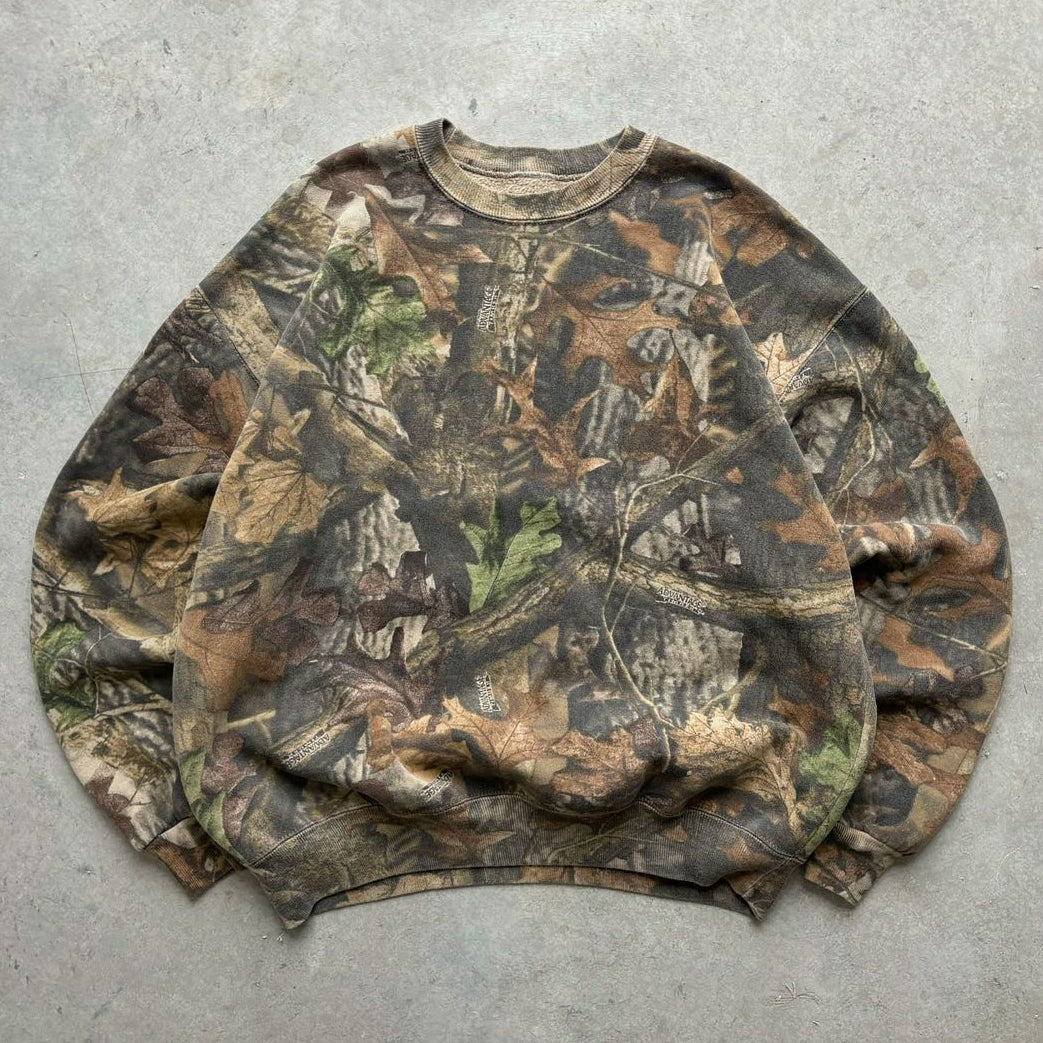 Camouflage Print Long Sleeve Plush Sweatshirt