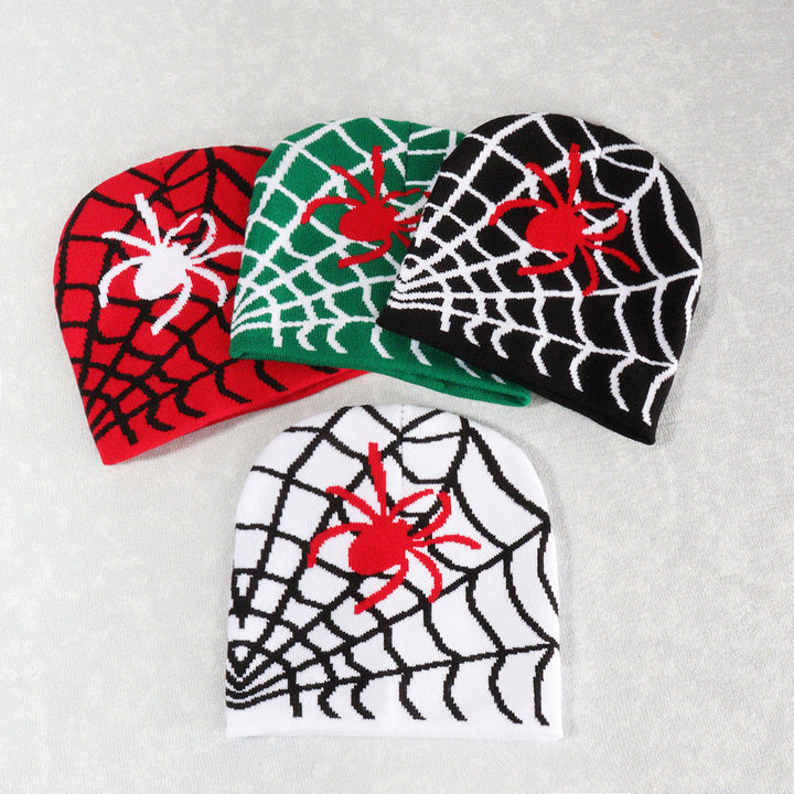 Halloween Spider Web Wool Warm Men's and Women's Knitted Hats
