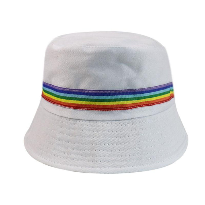 Rainbow stripes couple wild shade fisherman hat