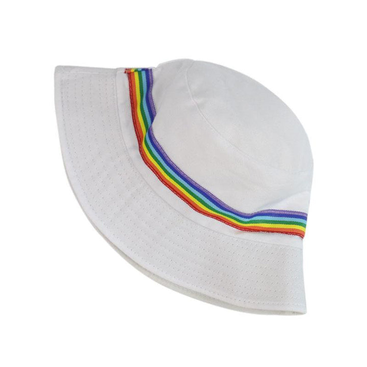 Rainbow stripes couple wild shade fisherman hat
