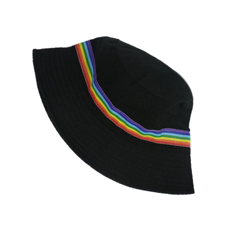 Rainbow stripes couple wild shade fisherman hat