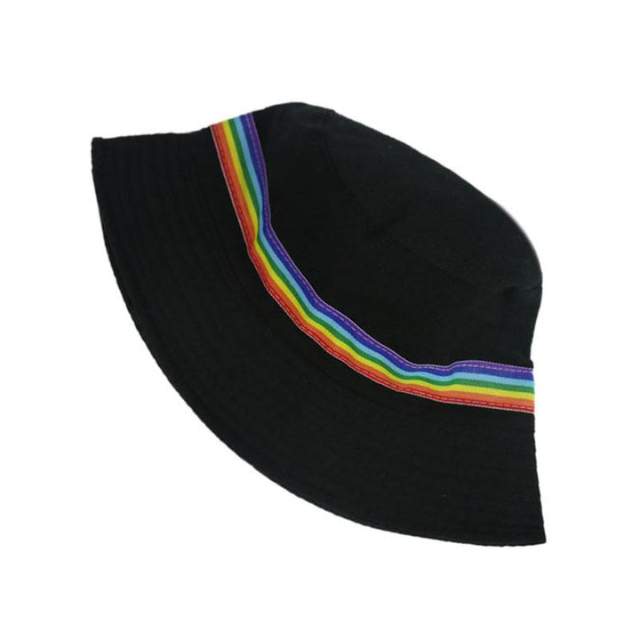 Rainbow stripes couple wild shade fisherman hat