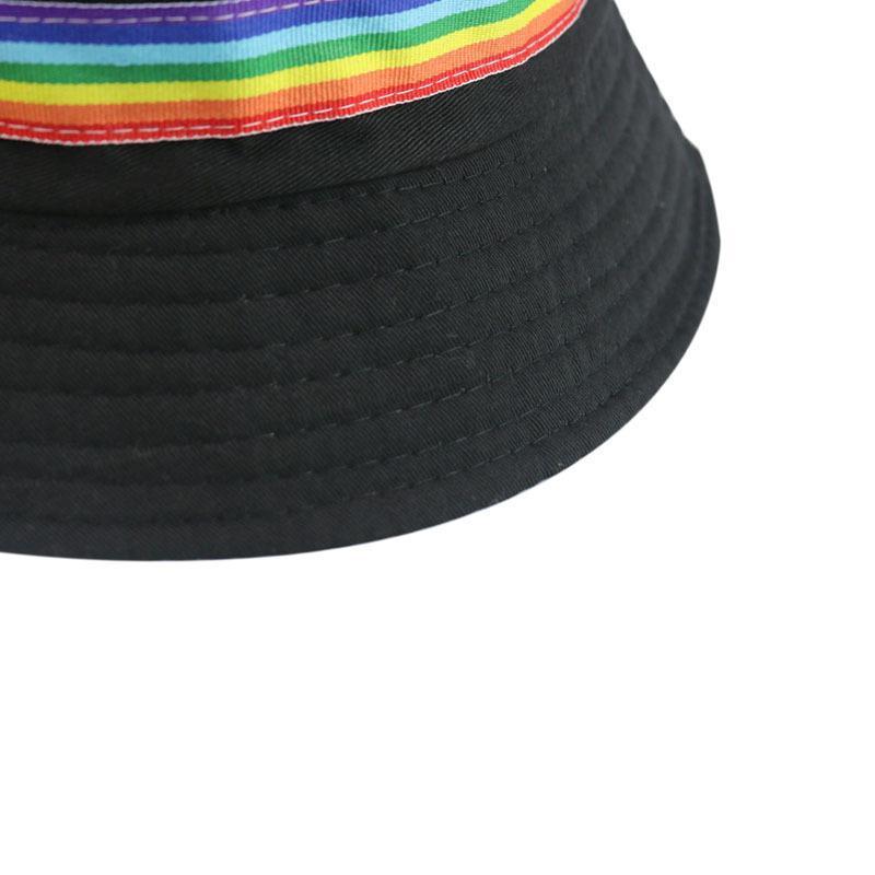 Rainbow stripes couple wild shade fisherman hat