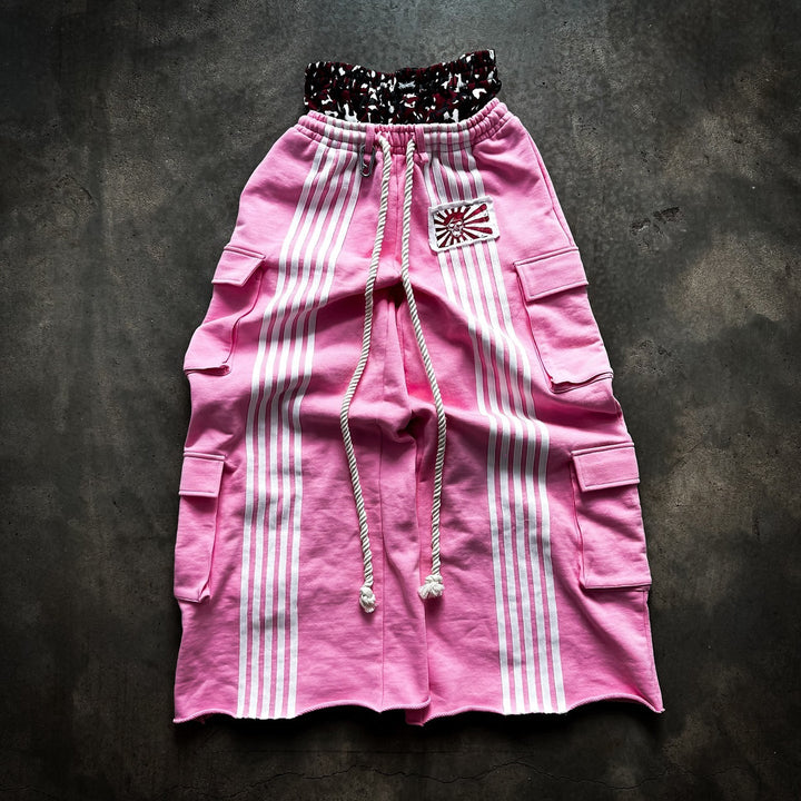Casual Street Wide-Leg Pocket Double Waistband Sweatpants
