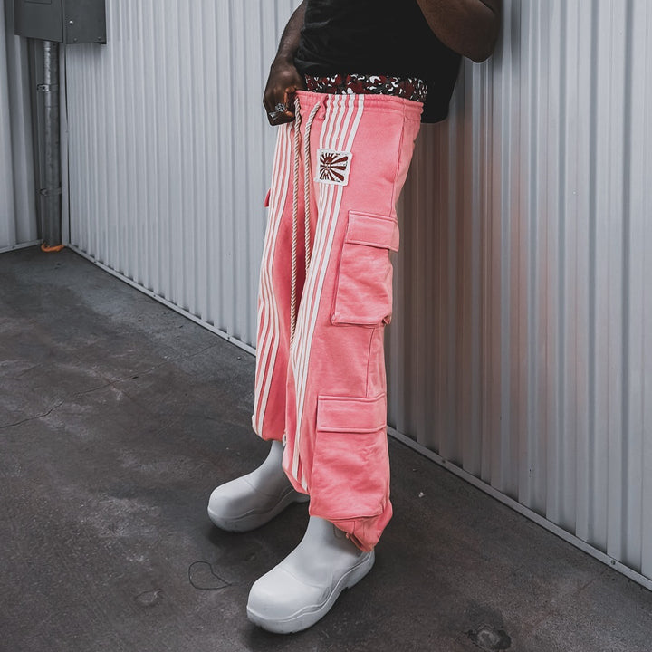 Casual Street Wide-Leg Pocket Double Waistband Sweatpants