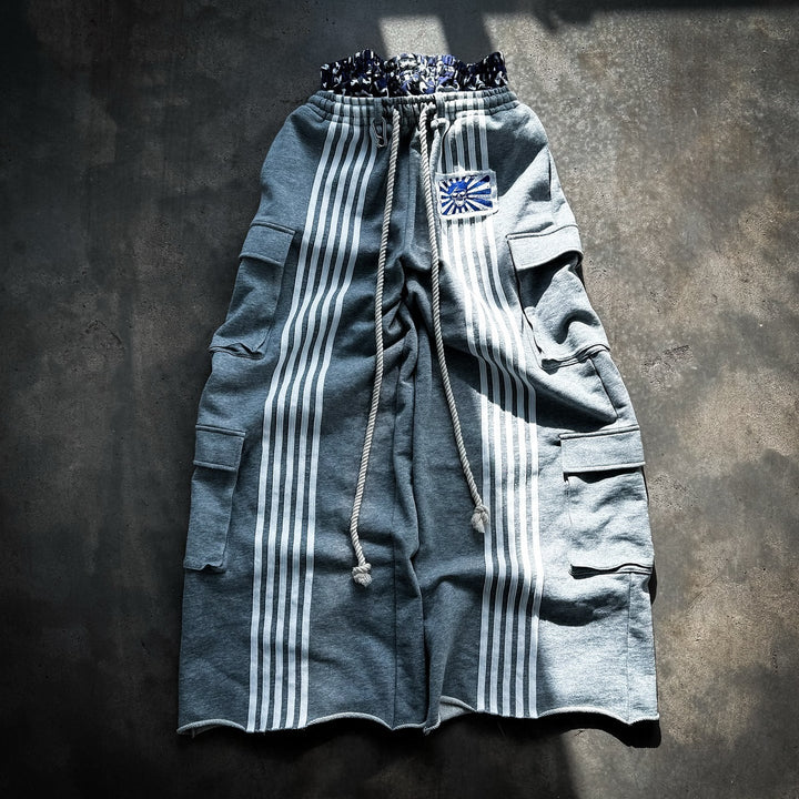 Casual Street Wide-Leg Pocket Double Waistband Sweatpants