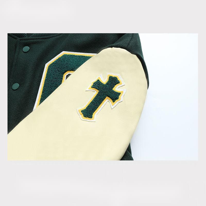 Letter embroidery baseball uniform street hip-hop loose design woolen jacket