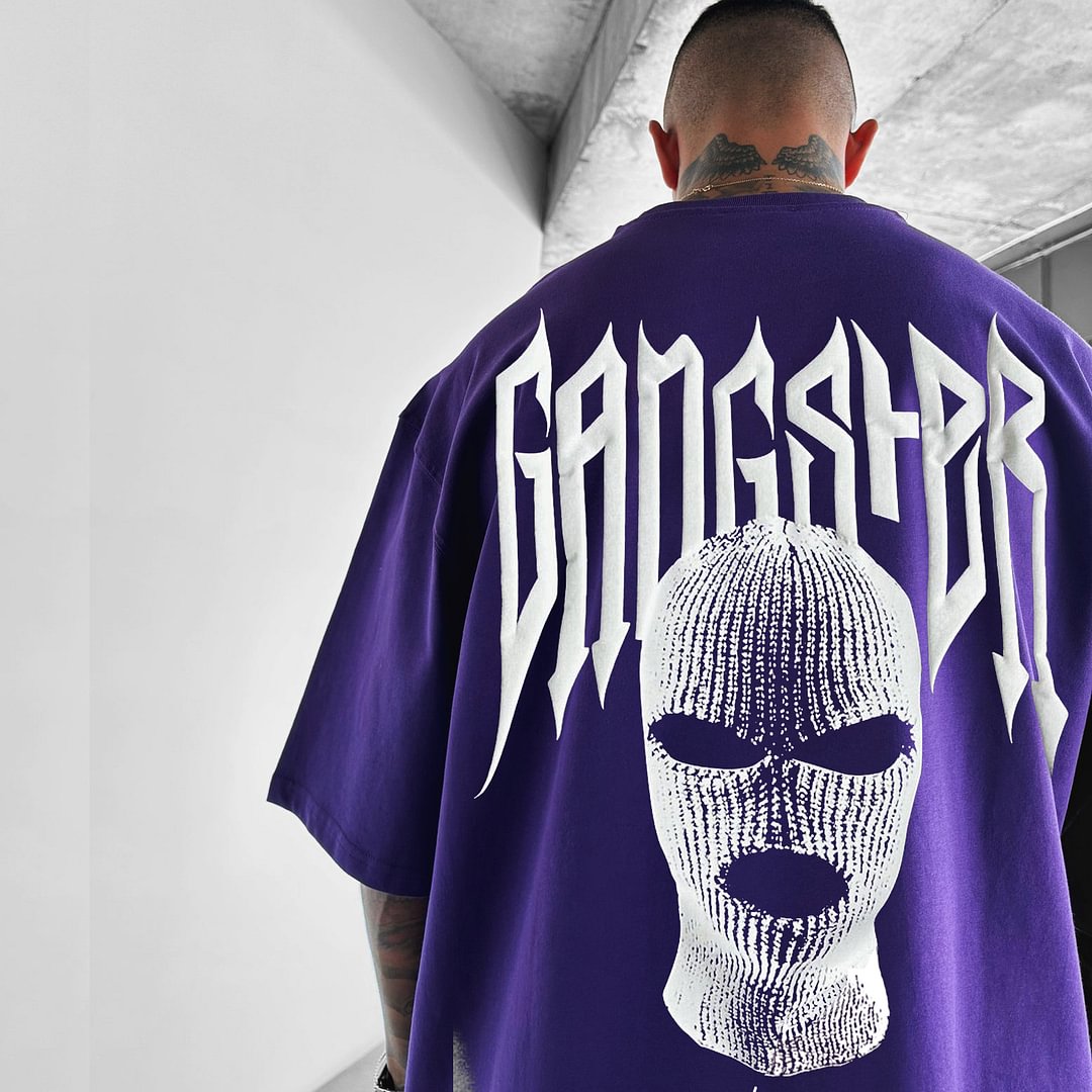 Fashion Gangster Print Short Sleeve T-Shirt