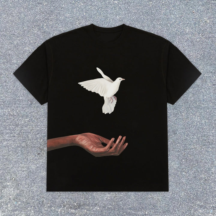 Trendy artistic print T-shirt