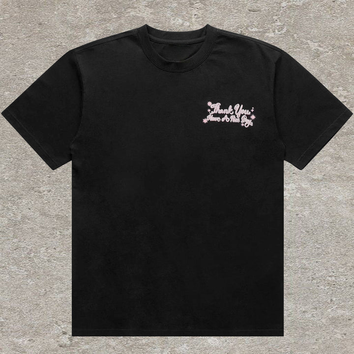 Retro print trendy street short-sleeved T-shirt