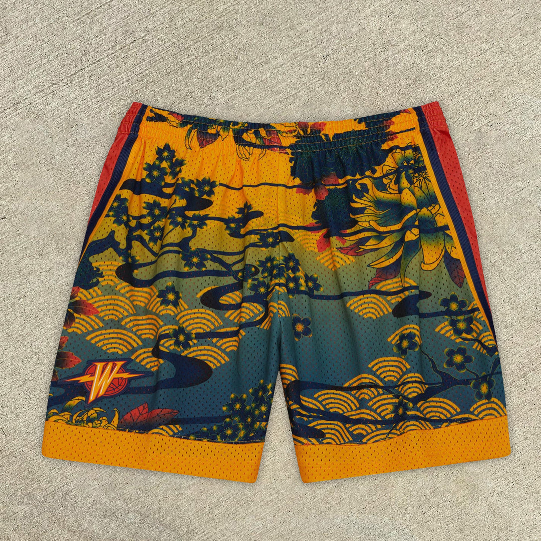 Contrasting art print Sports shorts