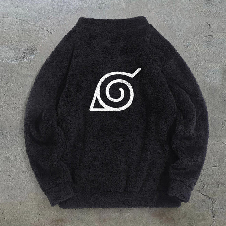 Tide brand print retro plush turtleneck sweatshirt