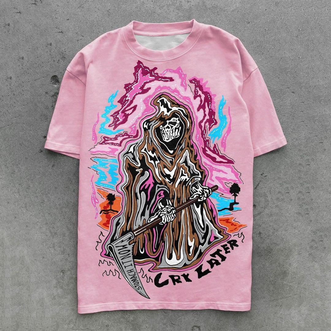 Skull Graphic Print Short Sleeve T-Shirt