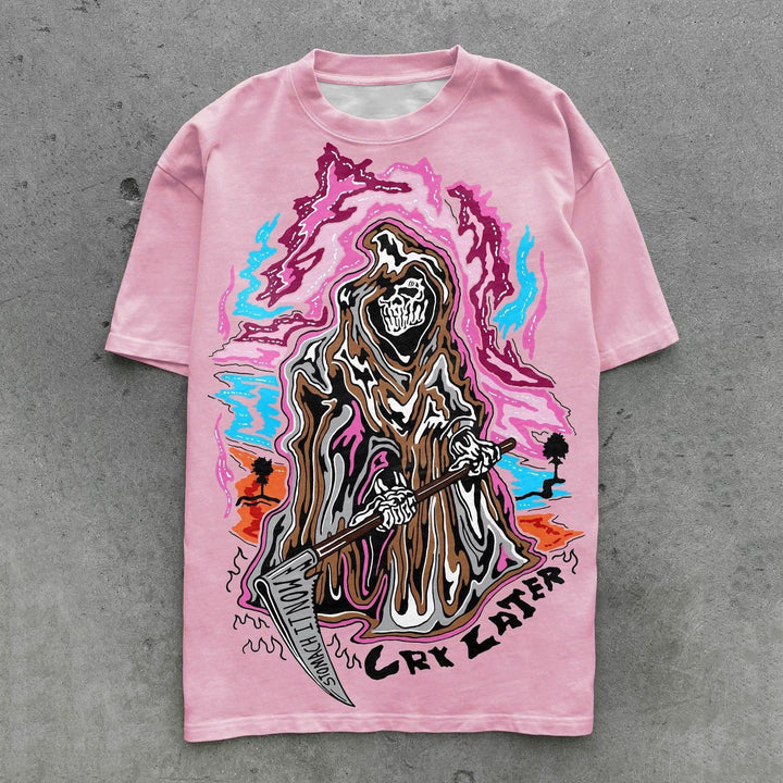 Skull Graphic Print Short Sleeve T-Shirt