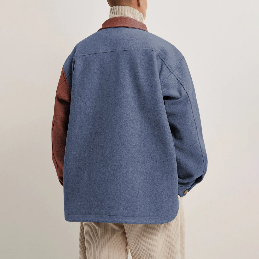 Casual stitching contrast lapel jacket