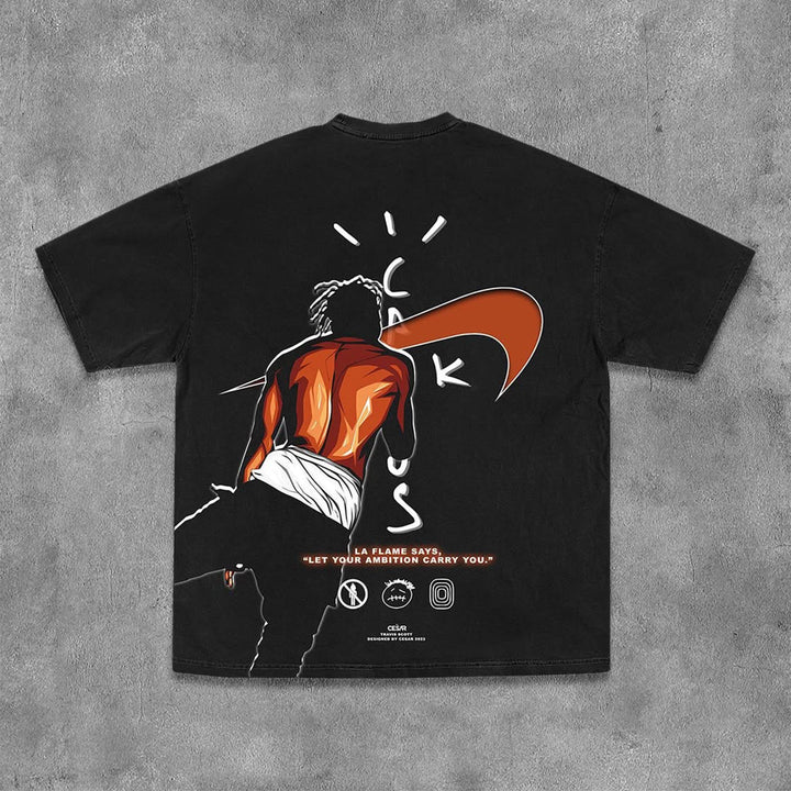 Character Illustration Print Short Sleeve T-Shirt