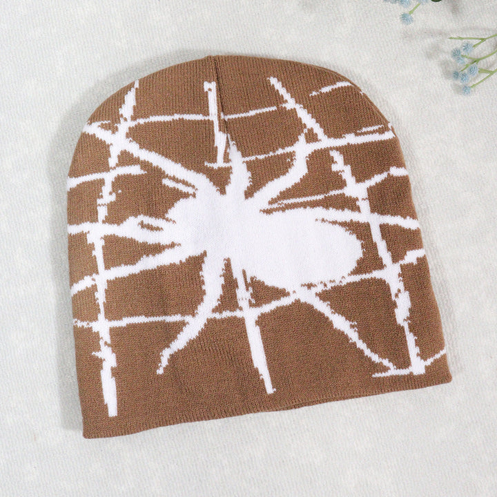 Trendy Pullover Spider Web Y2K Jacquard Hat for Men and Women