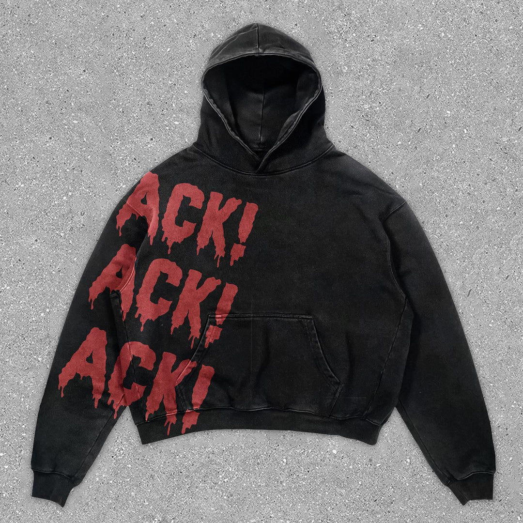 Statement Vintage Graphic Print Long Sleeve Hoodie