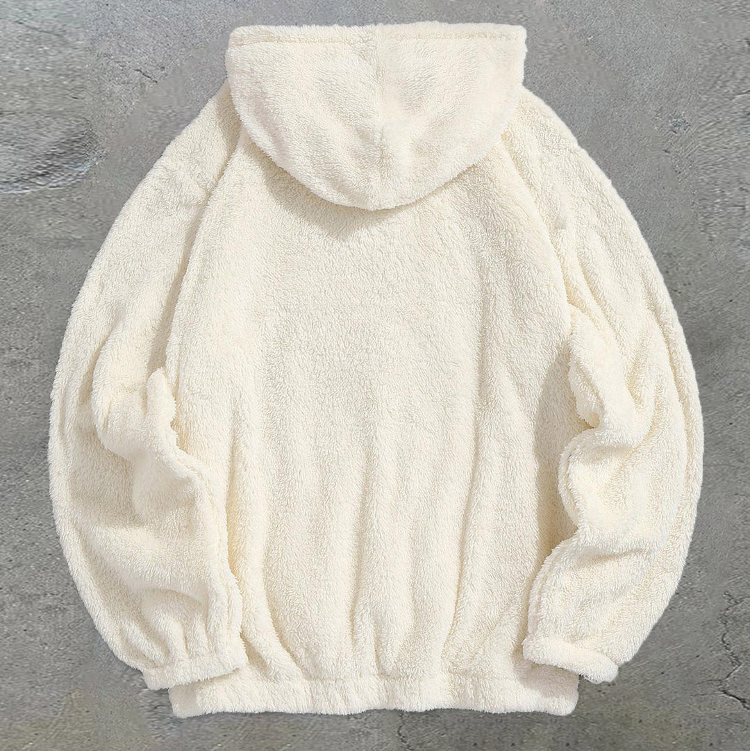 Retro Tide Brand Print Casual Plush Hoodie