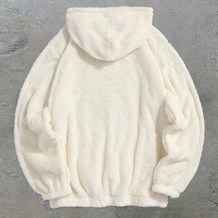 Retro Tide Brand Print Casual Plush Hoodie