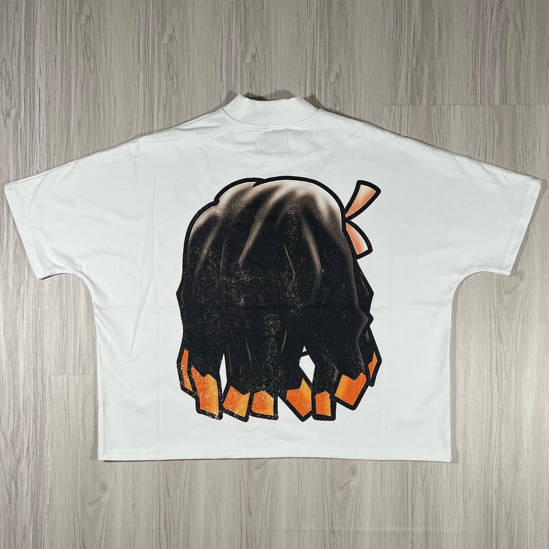 Cartoon Girl Print Short Sleeve T-Shirt