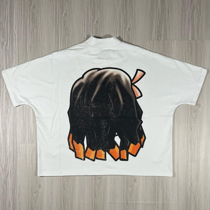 Cartoon Girl Print Short Sleeve T-Shirt