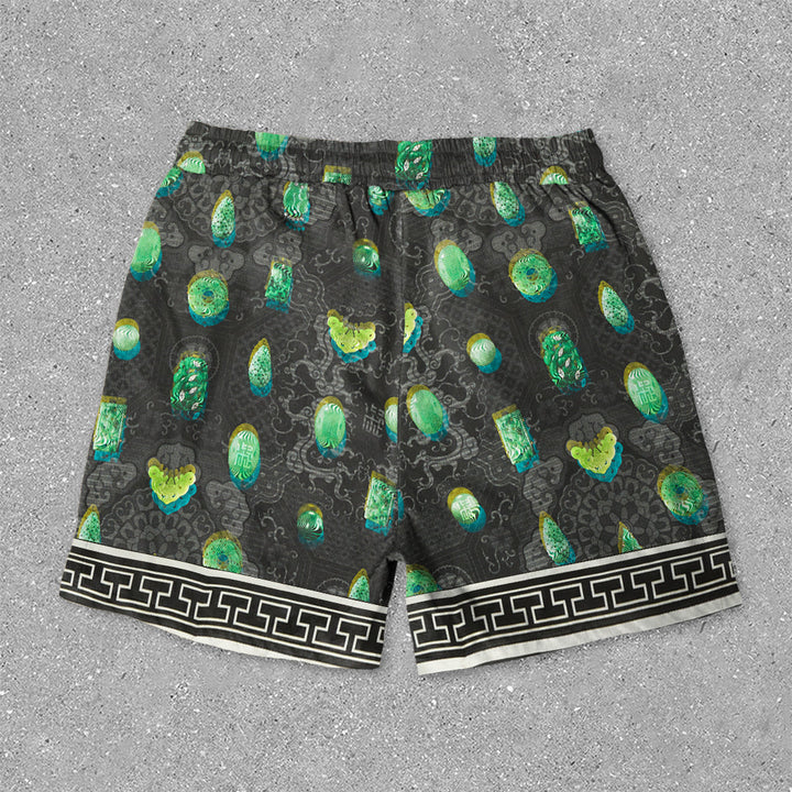 Trendy retro print trendy shorts