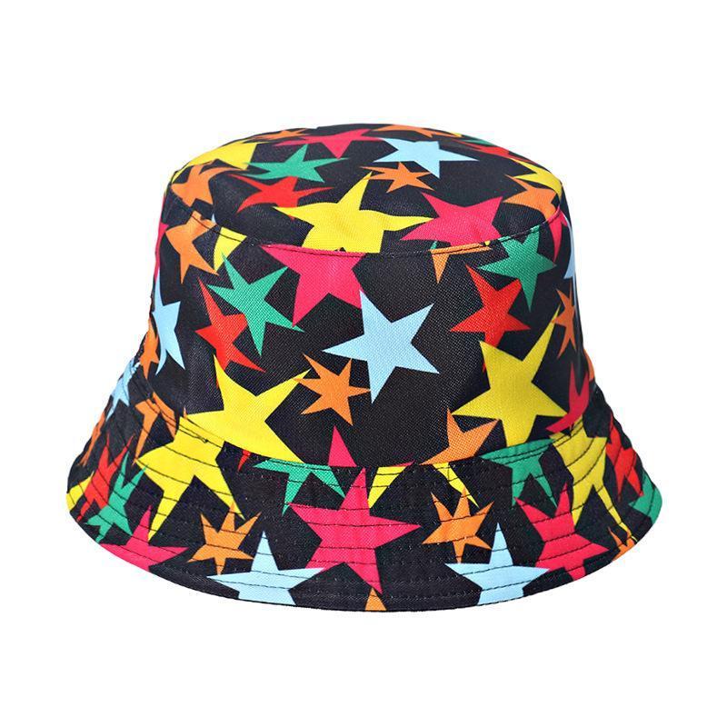 Double-sided fashion casual colored five-pointed fisherman hat