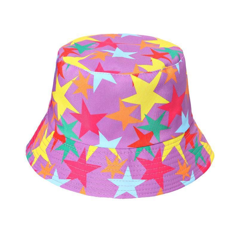 Double-sided fashion casual colored five-pointed fisherman hat