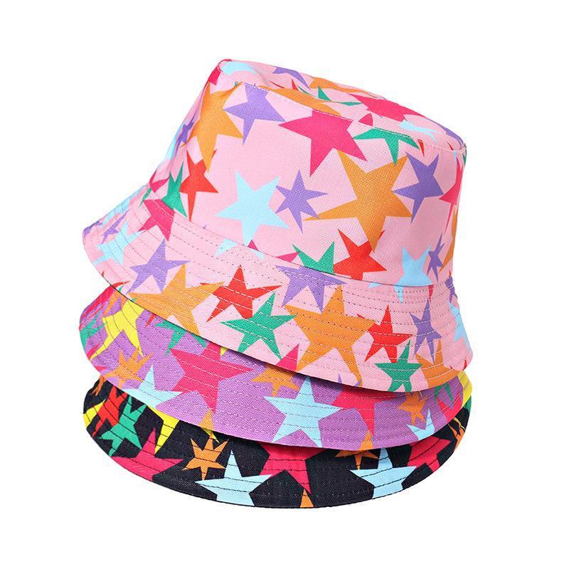 Double-sided fashion casual colored five-pointed fisherman hat