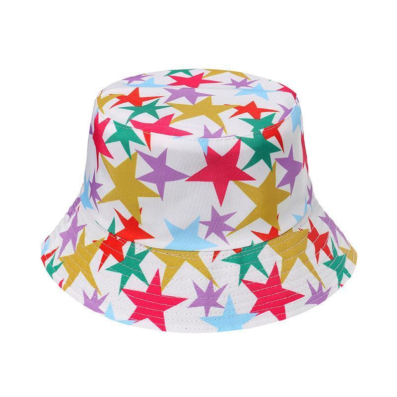 Double-sided fashion casual colored five-pointed fisherman hat