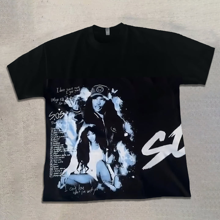Fashionable celebrity graphic T-shirts