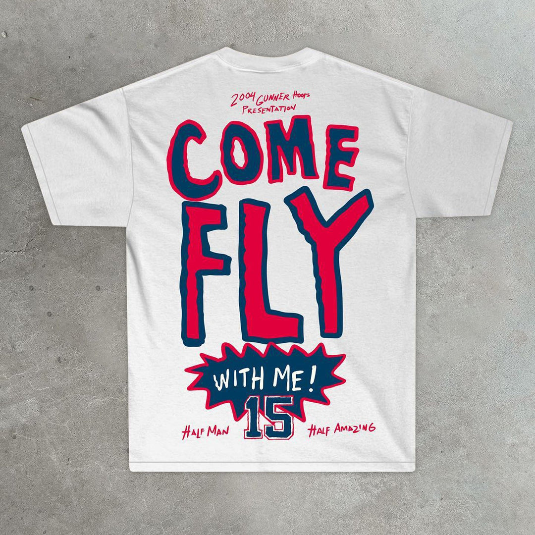 Trapeze Print Casual Street Sports T-Shirt