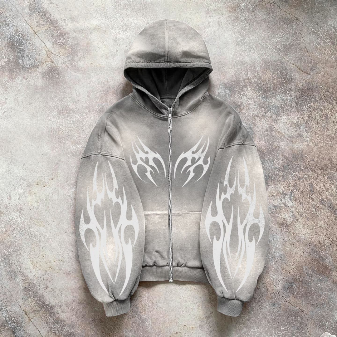 Vintage Gradient Zip Hoodie