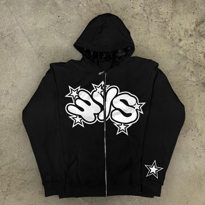 Stylish personalized printed zipper hoodie