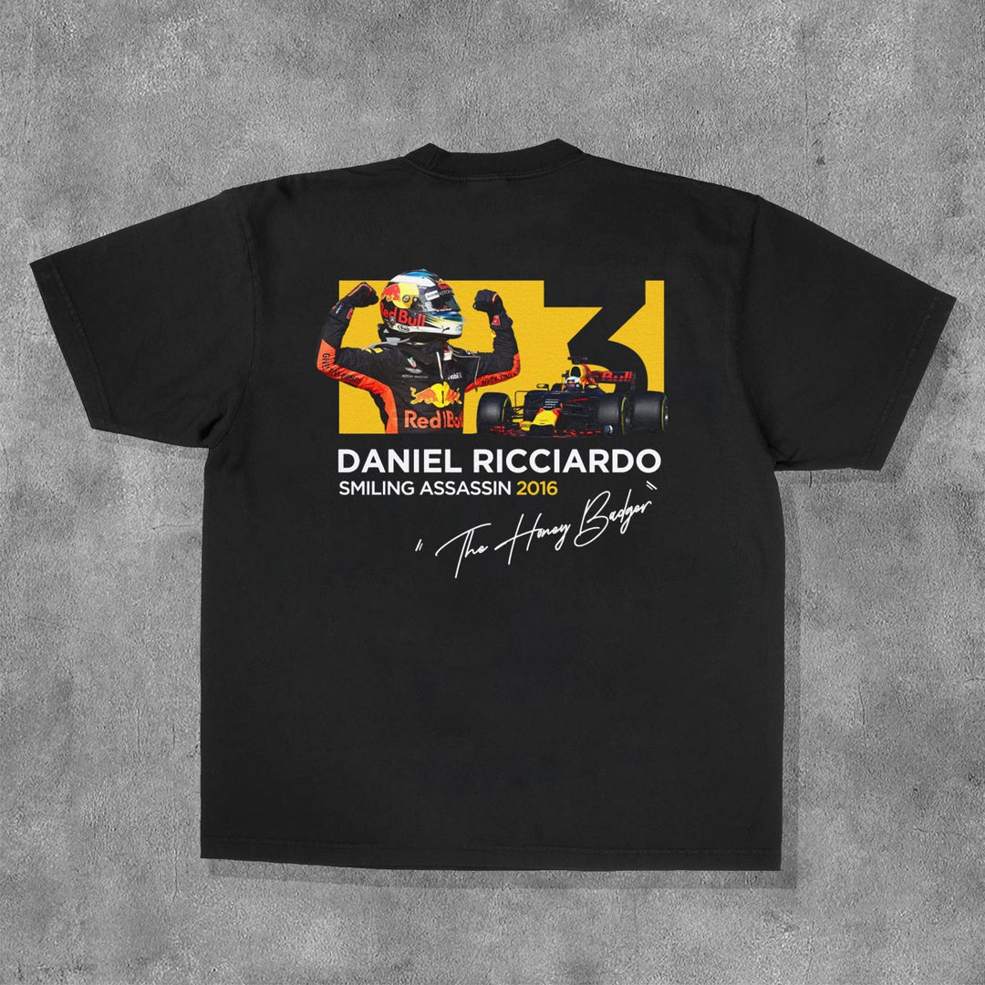 No.3 Racing Print Short Sleeve T-Shirt