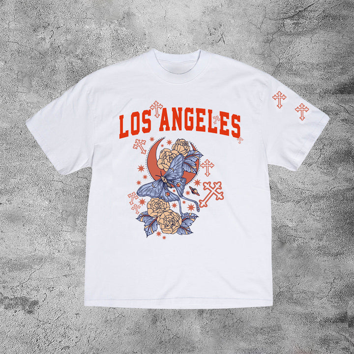 Tide brand retro street print short-sleeved T-shirt