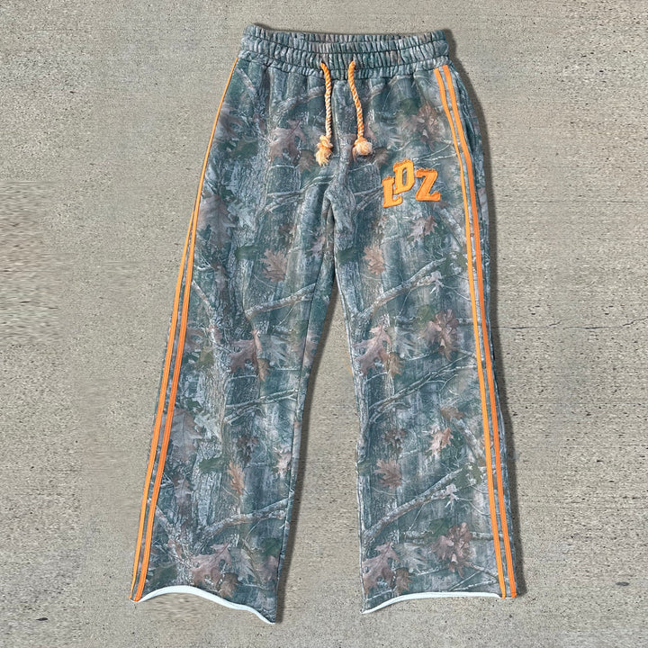 Tree Camouflage Contrast Webbing Casual Pants