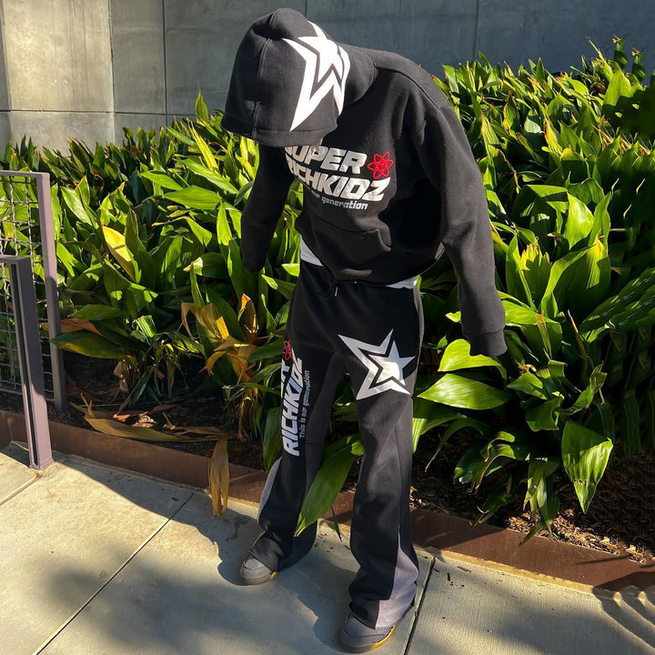 Super Richkidz Print Hoodie Sweatpants Two Piece Set