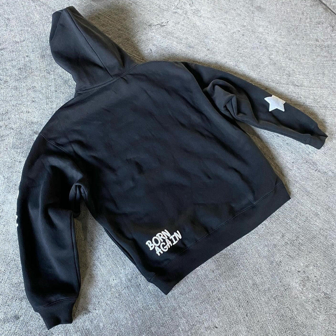 New Way Of Life Print Long Sleeve Hoodies