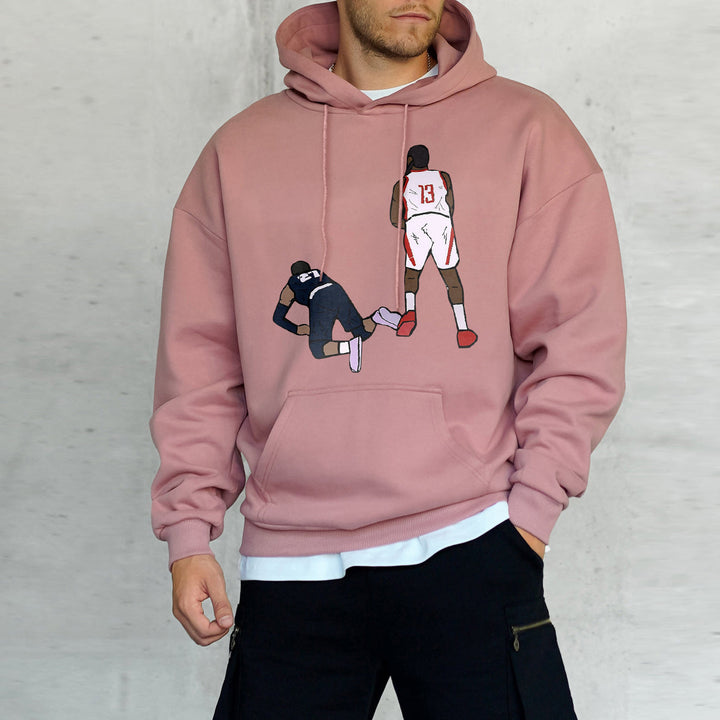 Statement Sports Print Long Sleeve Street Hoodie