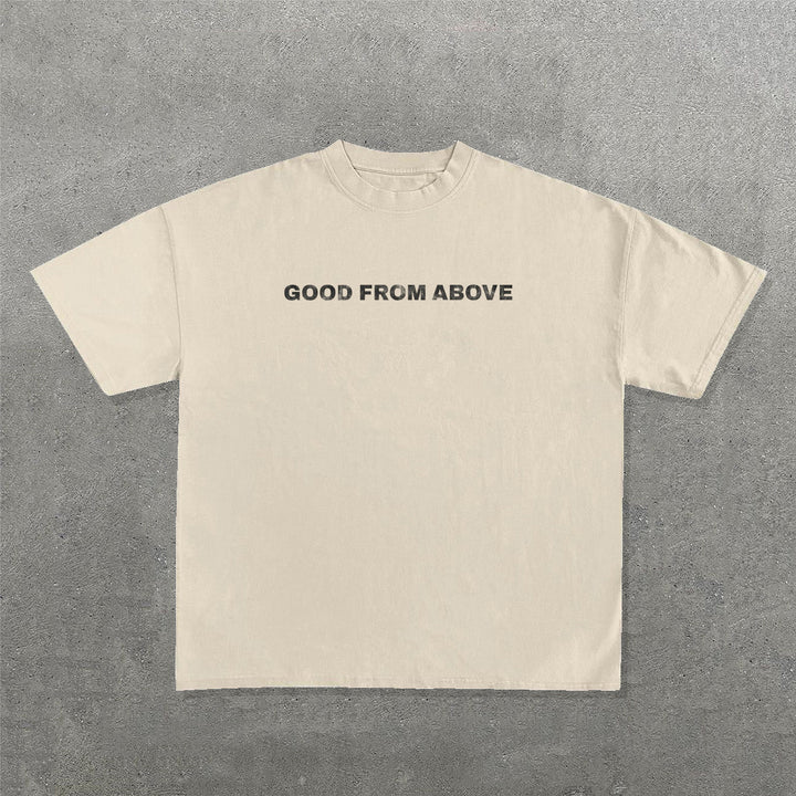 God From Above Print Short Sleeve T-Shirt