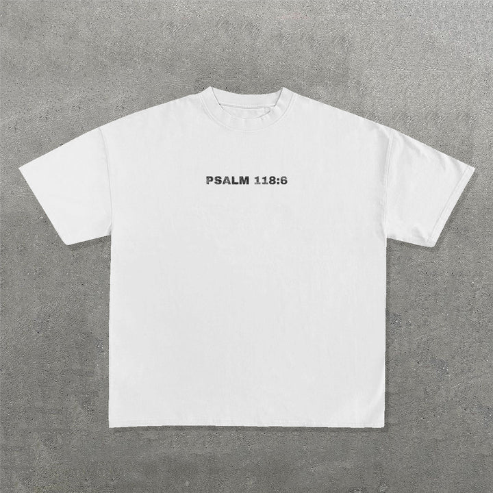 The Lord Is On My Side I Will Not Fear Print Short Sleeve T-Shirt