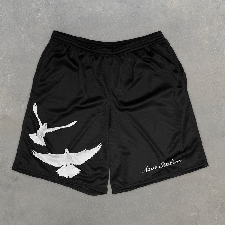 Trendy Dove Print Stretch Shorts