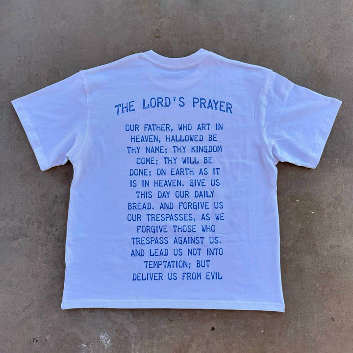 Casual The Lord's Prayer Print Short Sleeve T-Shirt